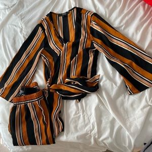 Forever 21 Striped Pant Set